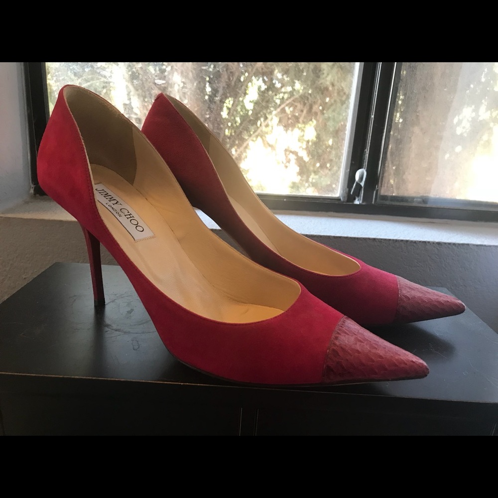 Jimmy Choo Magenta Suede heels GORGEOUS